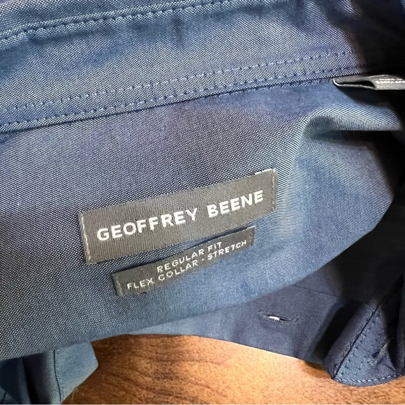 GEOFFREY BEENE Blue Stretch Collar Regular Fit Button Down Shirt NWT Mens size L - Picture 4 of 12